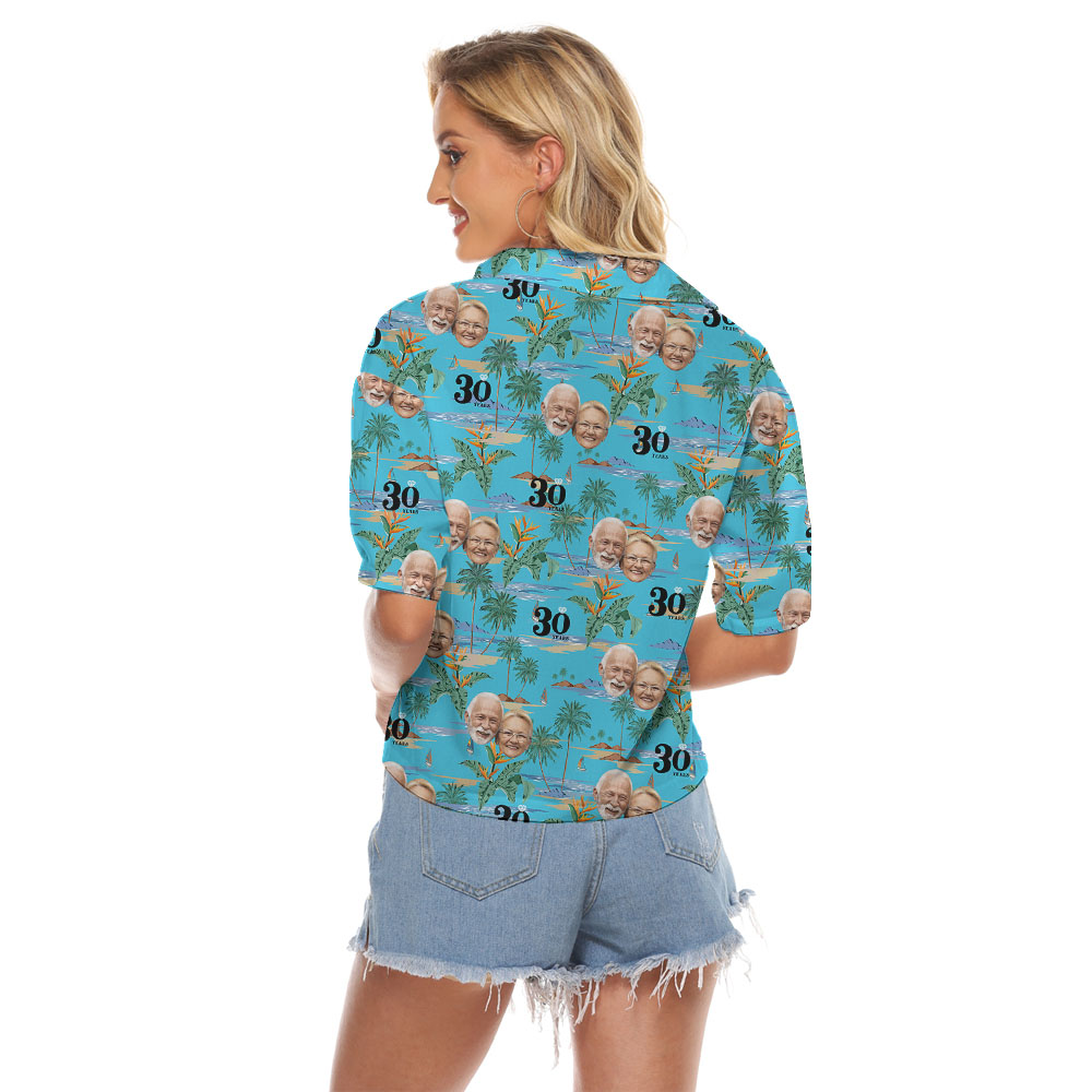Custom Face And Year Anniversary Women Hawaiian Shirt