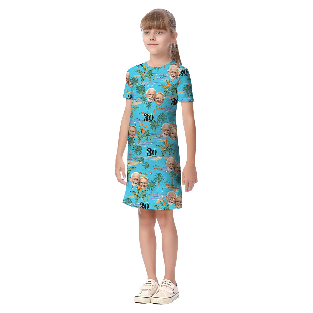 Matching Anniversary Family Hawaiian Shirt With Faces And Year