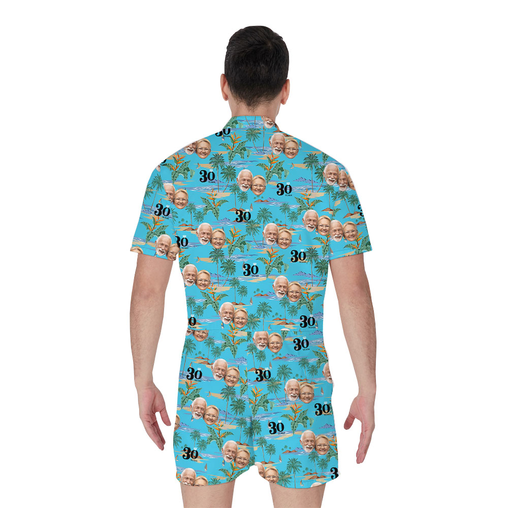 Custom Anniversary Beach Themed Romper For Male