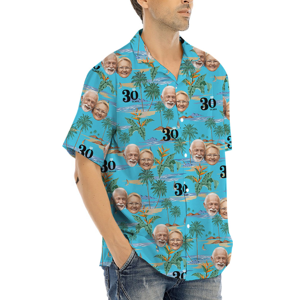 Custom Photo Anniversary Hawaiian Shirt