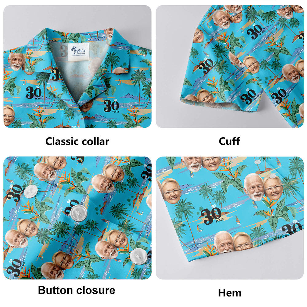 Custom Photo Anniversary Hawaiian Shirt