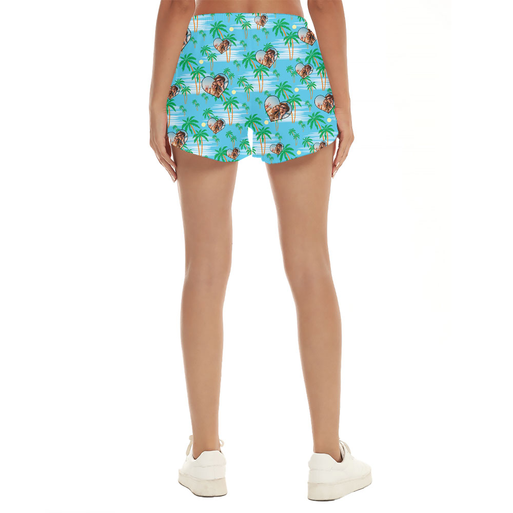 Custom Couple Photo Beach Shorts For Ladies