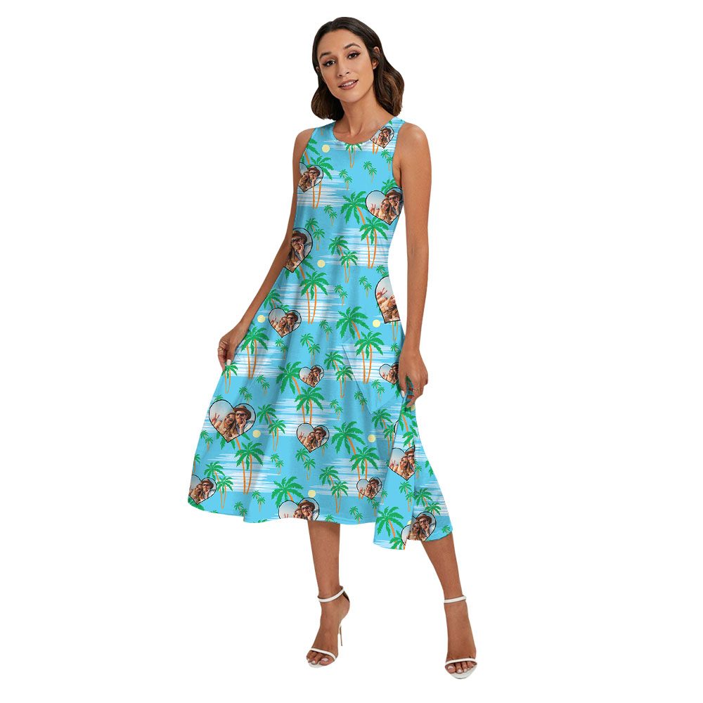 Cute Family Aloha Wear With Custom Photo In Heart