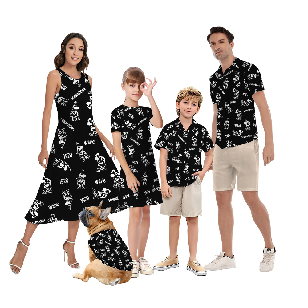 Cute Mickey Steamboat Willie Vintage Matching Family Hawaiian Clothes - variant image 1
