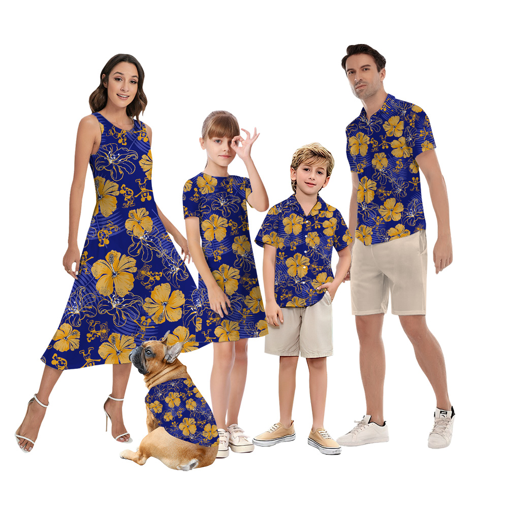 Steamboat Willie Mickey Hibiscus Purple Matching Family Hawaiian Clothes - variant image 1