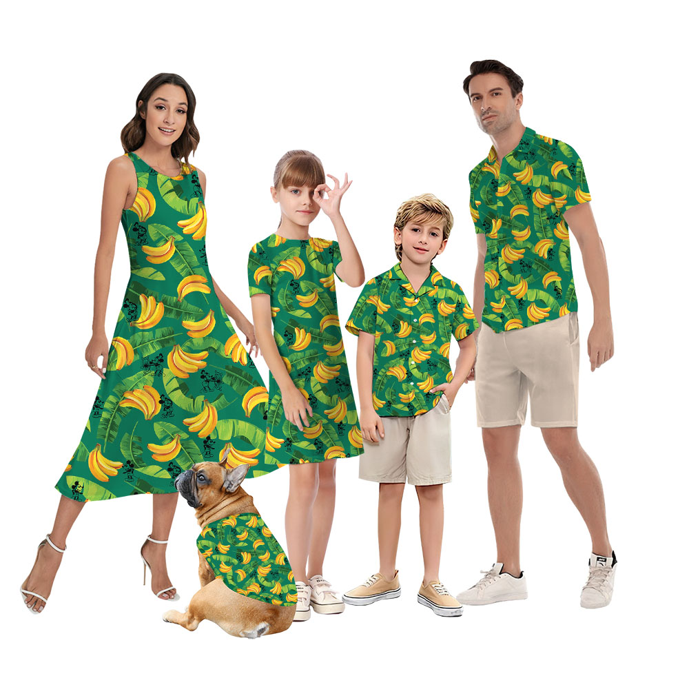 Steamboat Willie Mickey Tropical Banana Matching Family Hawaiian Clothes - variant image 1