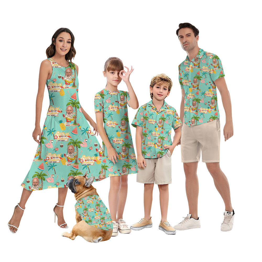 Retirement Hawaiian Clothes For Family With Custom Face - variant image 1