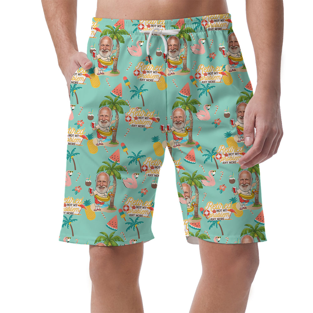 Custom Face Retirement Beach Men's Swim Shorts - variant image 1