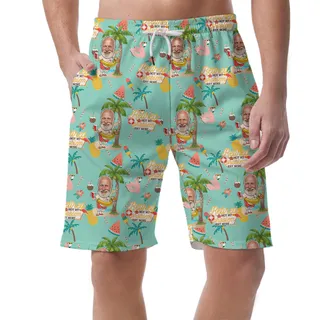 Custom Face Retirement Beach Men's Swim Shorts