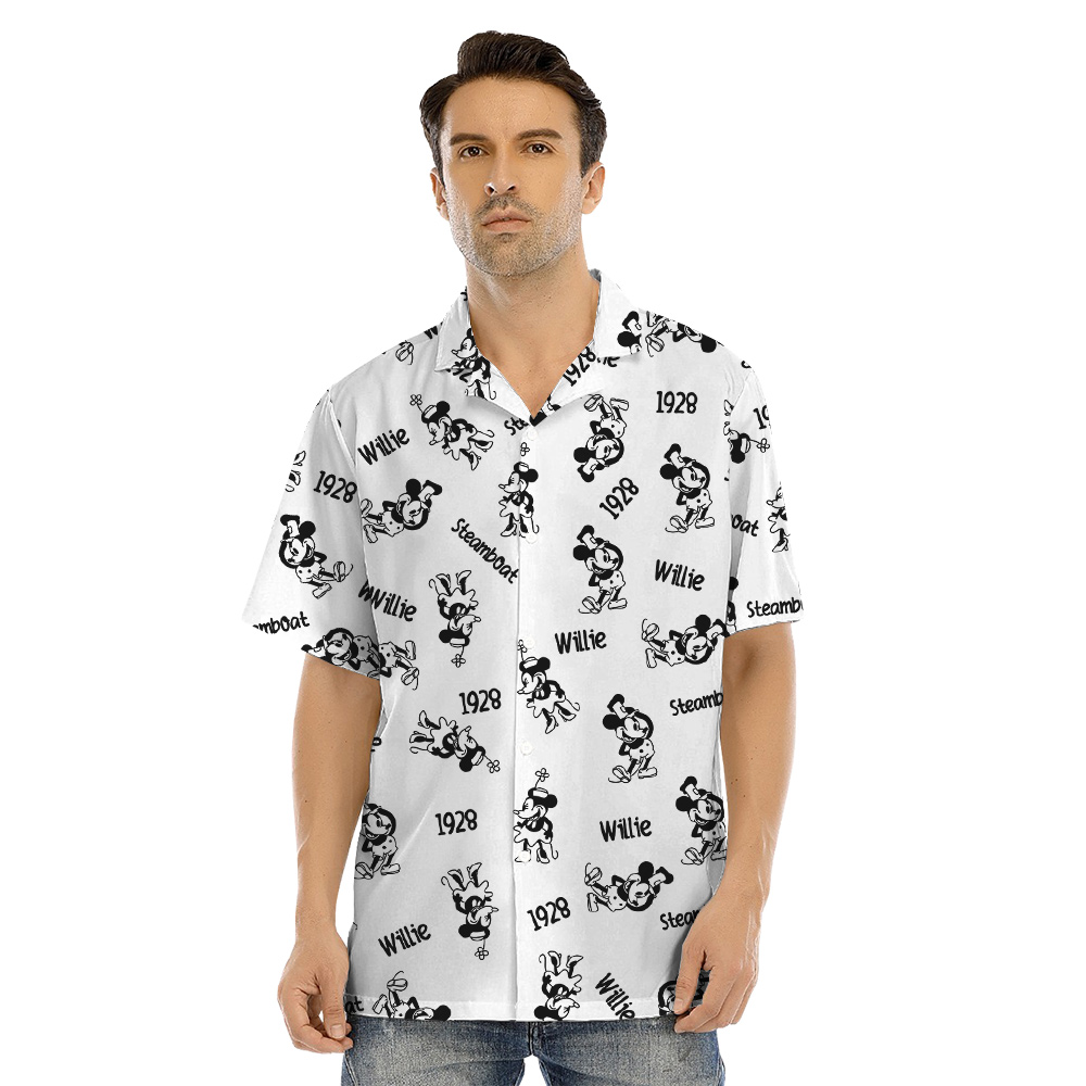Classic Steamboat Willie Mickey Matching Family Hawaiian Outfits