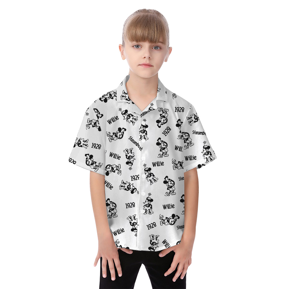 Classic Steamboat Willie Mickey Matching Family Hawaiian Outfits