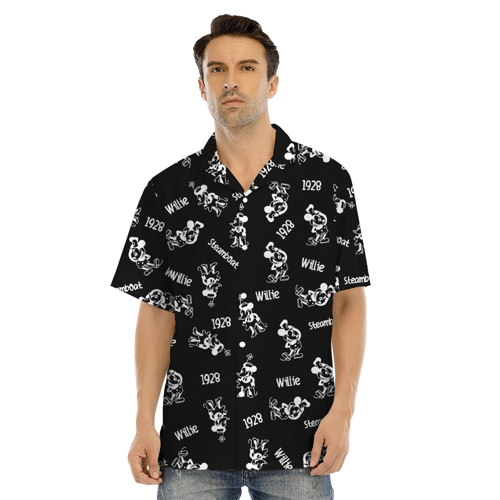 Cute Mickey Steamboat Willie Vintage Matching Family Hawaiian Clothes