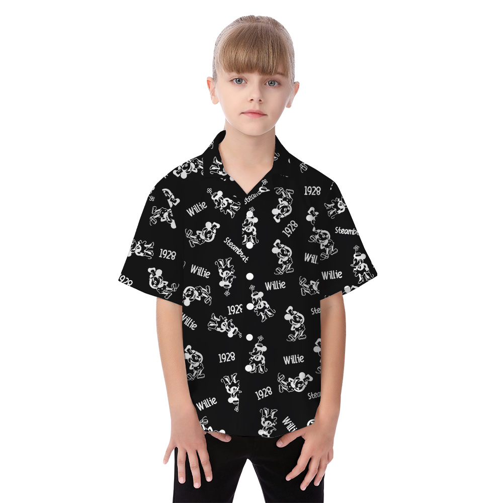 Cute Mickey Steamboat Willie Vintage Matching Family Hawaiian Clothes