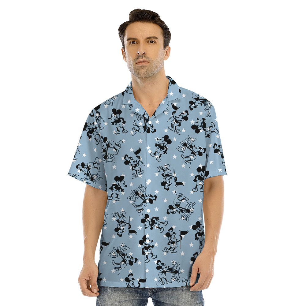 4th Of July Steamboat Willie Mickey Blue Matching Aloha Wear