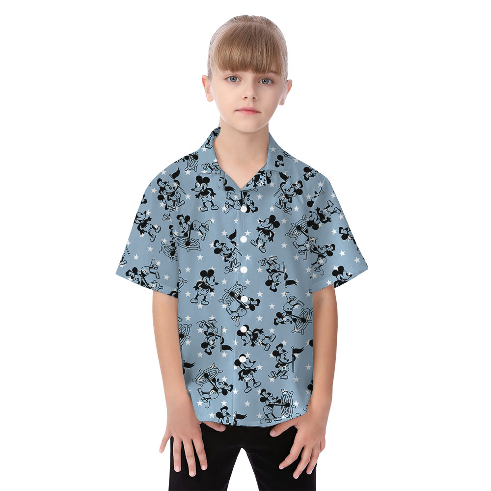 4th Of July Steamboat Willie Mickey Blue Matching Aloha Wear