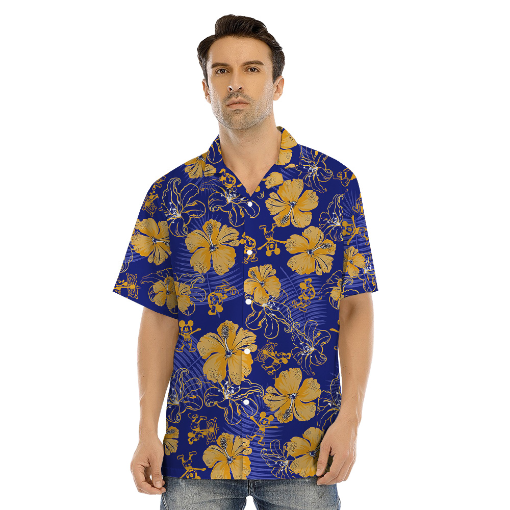 Steamboat Willie Mickey Hibiscus Purple Matching Family Hawaiian Clothes