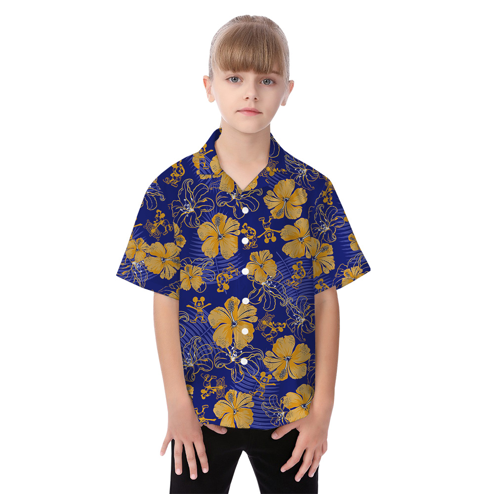 Steamboat Willie Mickey Hibiscus Purple Matching Family Hawaiian Clothes