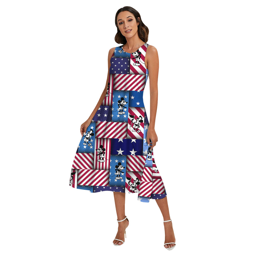 American Flag Mickey Steamboat Willie Matching Family Hawaiian Outfits