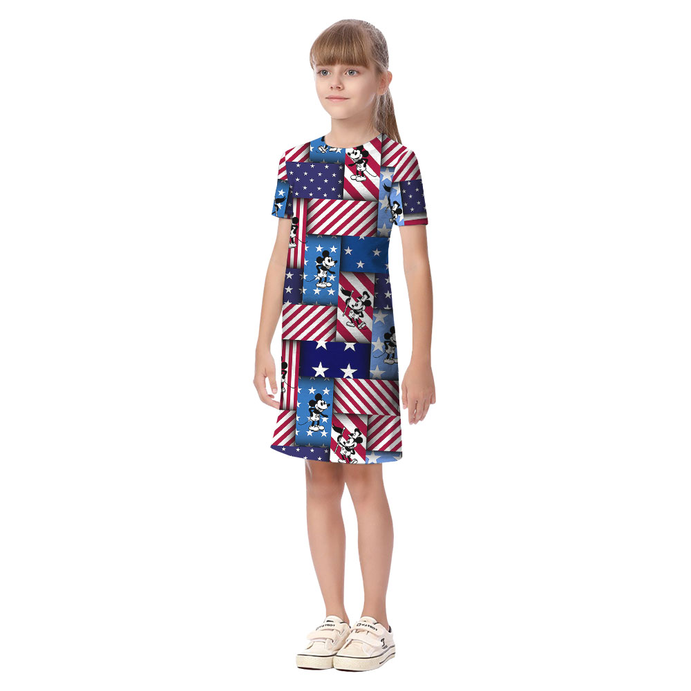 American Flag Mickey Steamboat Willie Matching Family Hawaiian Outfits