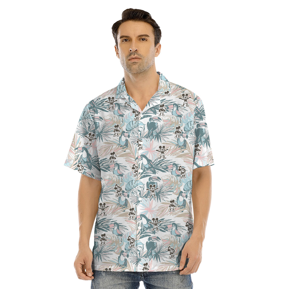 Vintage Tropical Toucan Mickey Steamboat Willie Family Aloha Wear