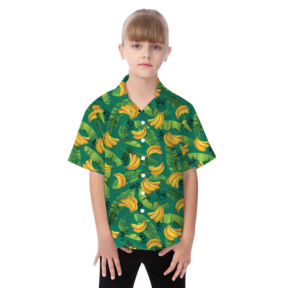 Steamboat Willie Mickey Tropical Banana Matching Family Hawaiian Clothes
