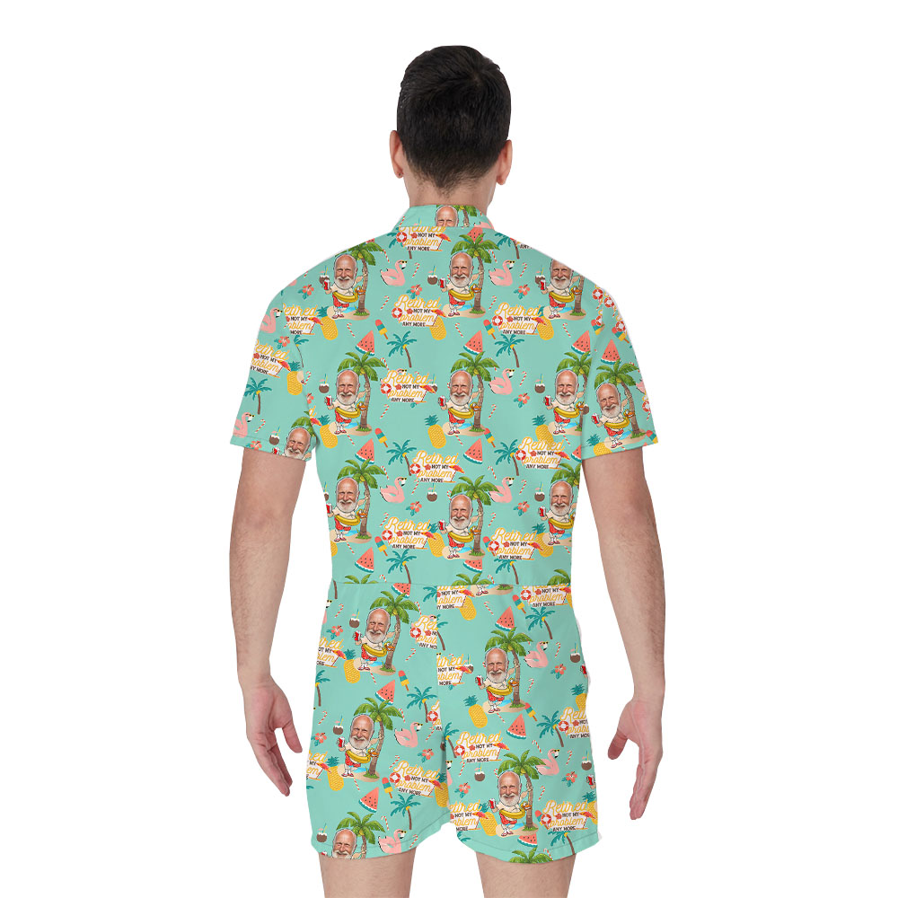 Funny Custom Face Retirement Romper For Male