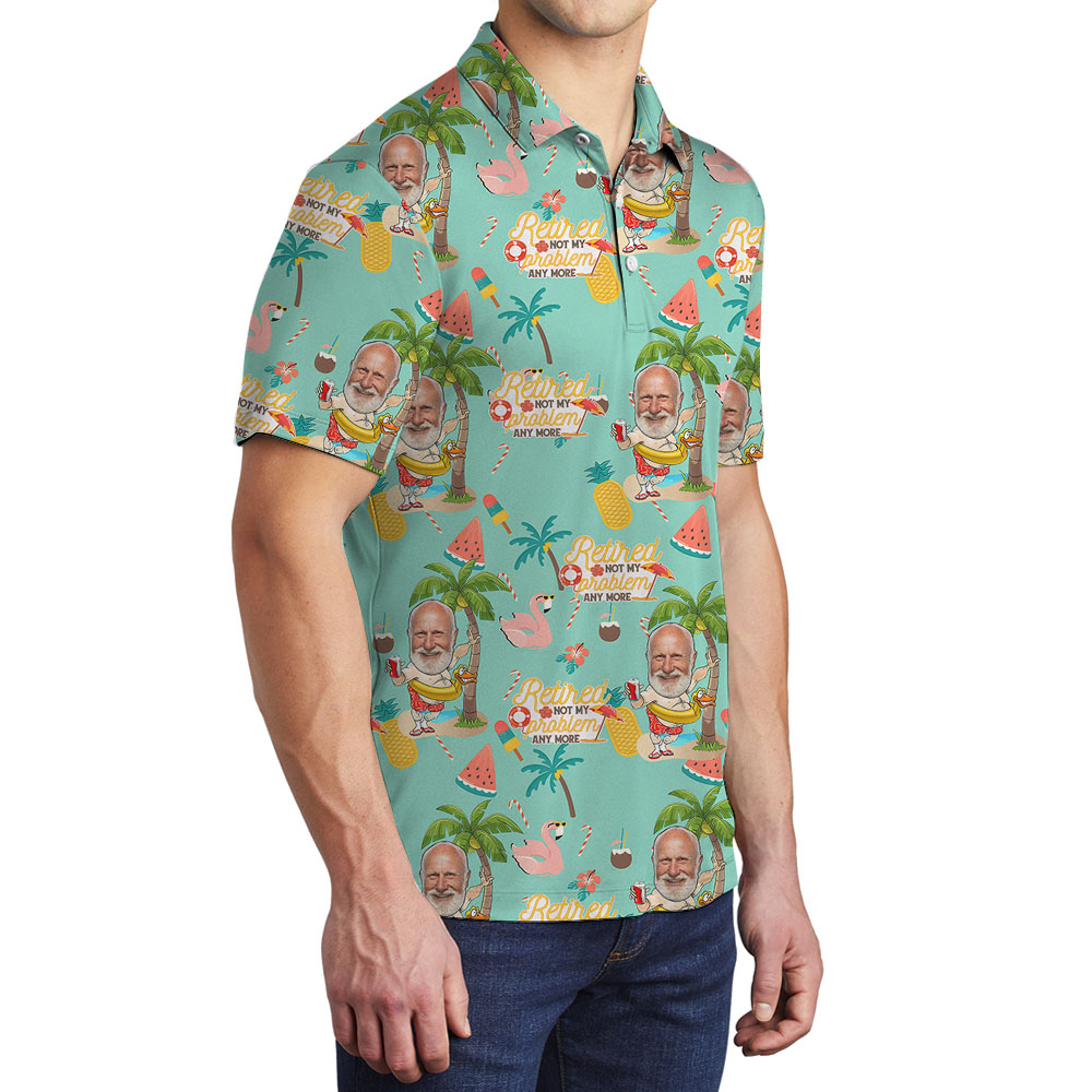 Retirement Is Not Problem Men's Golf Polos With Faces