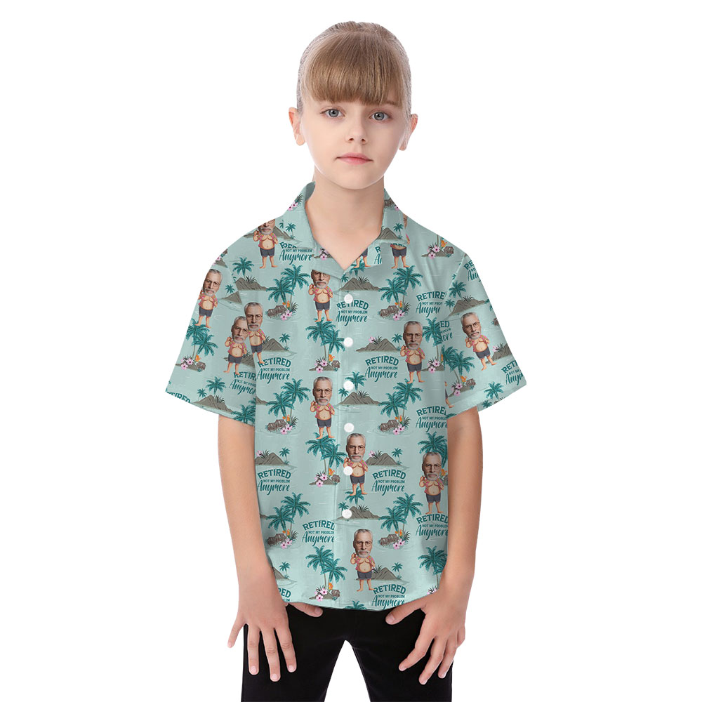 Retirement Matching Family Hawaiian Shirt And Dress With Faces