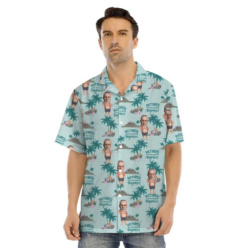 Retirement Matching Family Hawaiian Shirt And Dress With Faces
