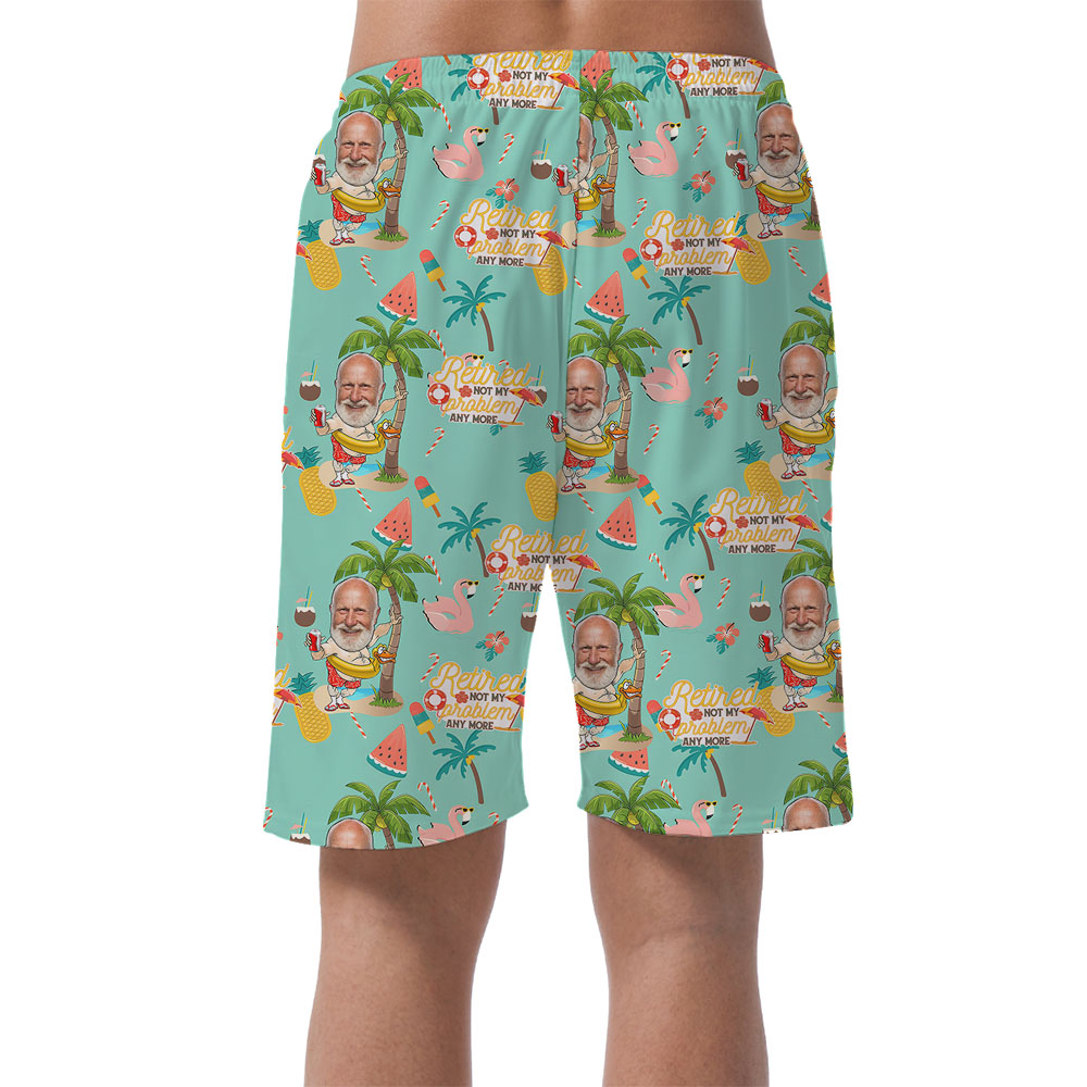 Custom Face Retirement Beach Men's Swim Shorts