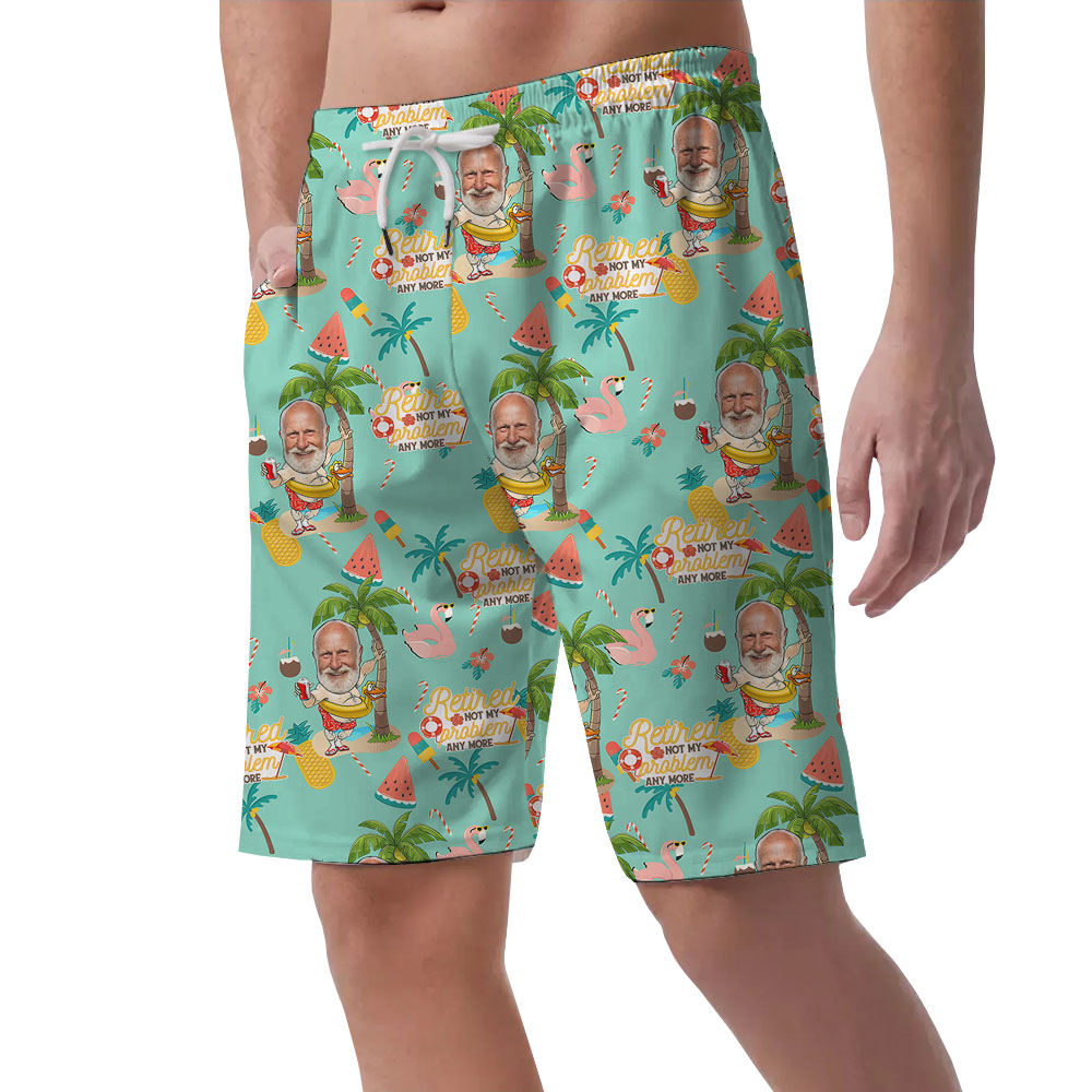 Custom Face Retirement Beach Men's Swim Shorts