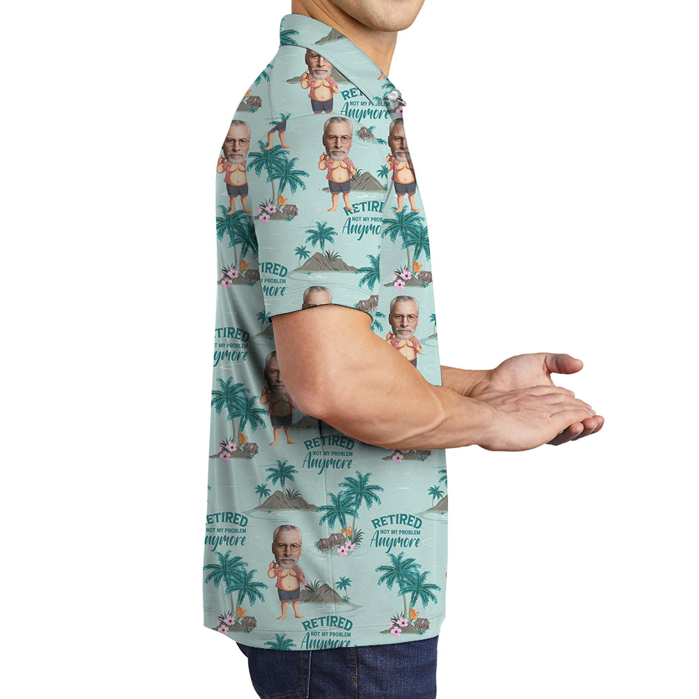 Custom Retirement Men Beach Polo Shirts With Faces