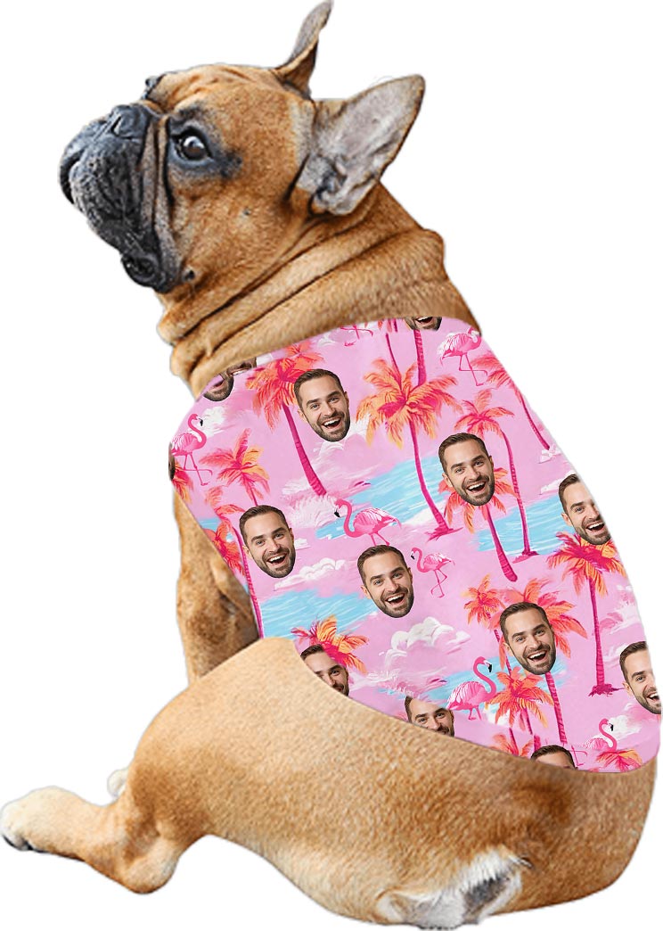 Custom Face Matching Pink Tropical Shirt And Dress