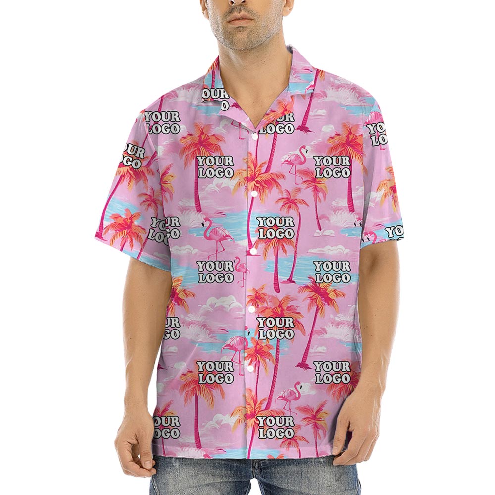 Pink Custom Aloha Shirts With Company Logo - variant image 1