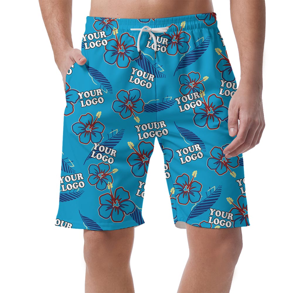 Custom Men's Floral Summer Shorts With Logo - variant image 1