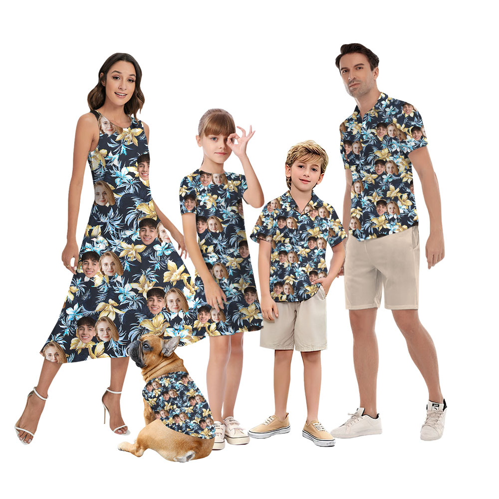Custom Face Matching Family Hawaiian Clothing - variant image 1