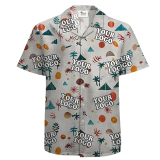 Simple Theme 100% Cotton Button Up Shirt with Custom Logo