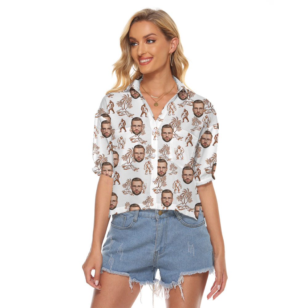 Custom Bigfoot Women's Blouse With Faces - variant image 1