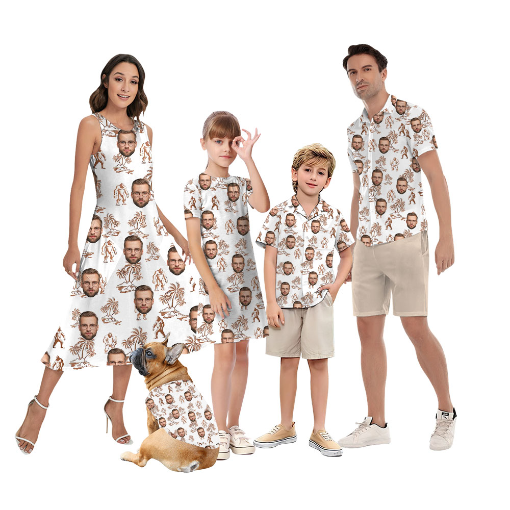 Custom Bigfoot Matching Family Hawaiian Outfits With Faces - variant image 1