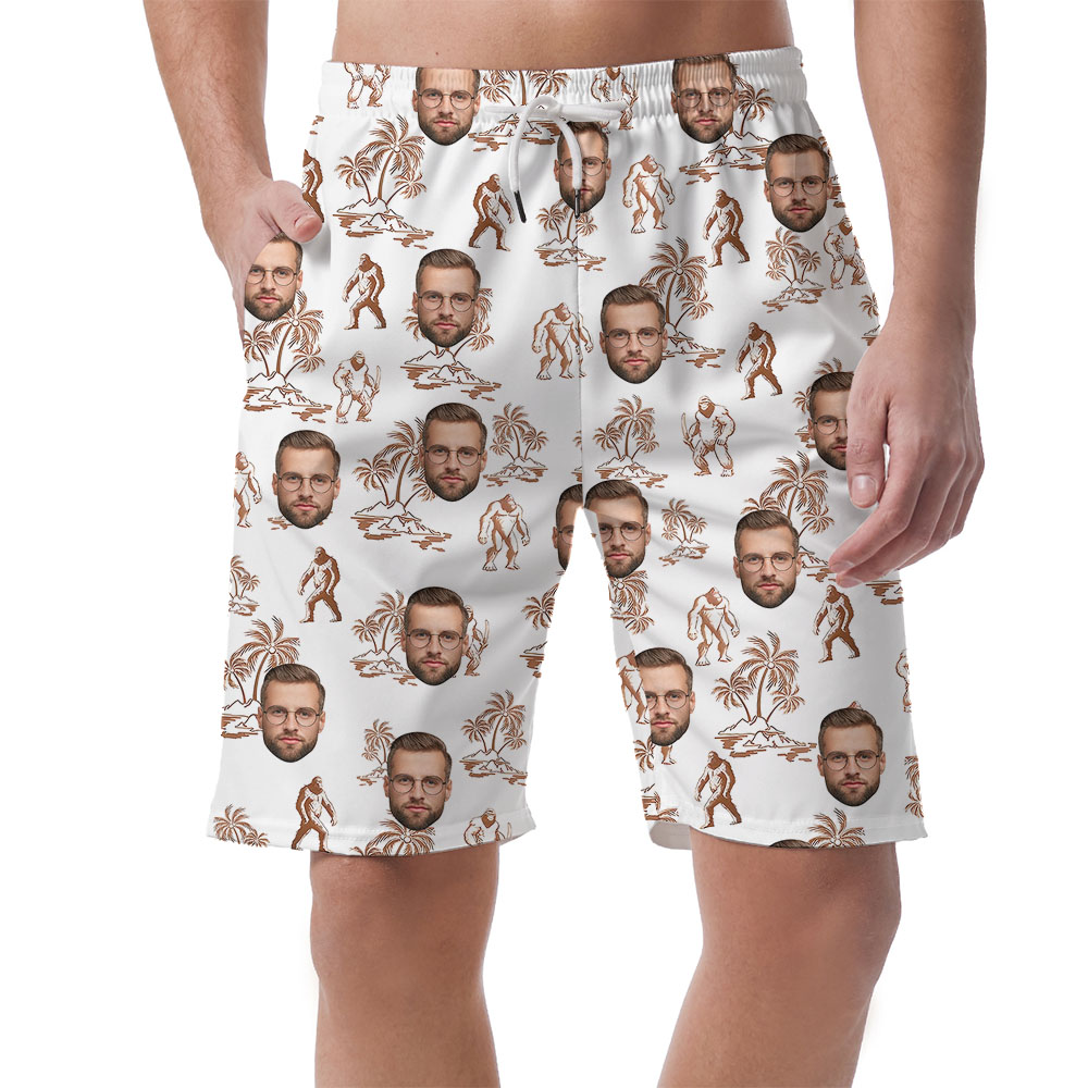Custom Face Bigfoot Men's Hawaiian Shorts No Minimum - variant image 1