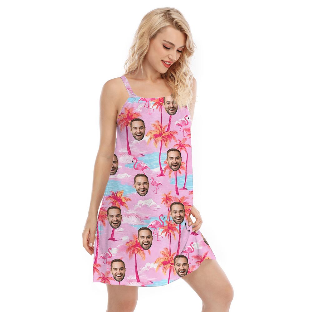 Custom Pink Hawaiian Dress For Ladies With Photo