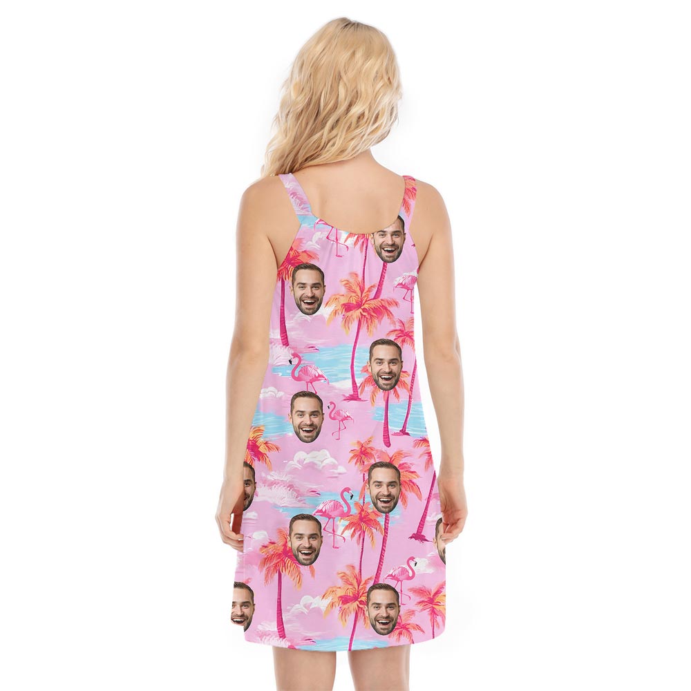 Custom Pink Hawaiian Dress For Ladies With Photo