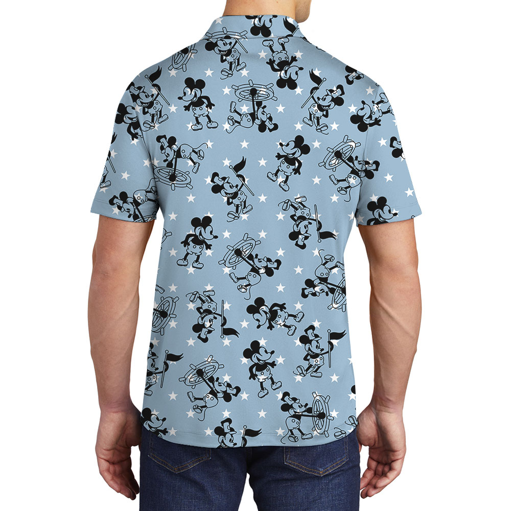 4th Of July Mickey Steamboat Willie Blue Men's Polo Shirt