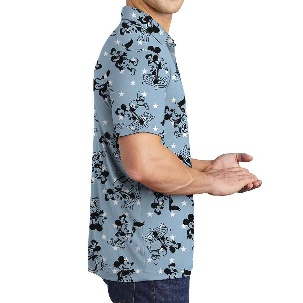 4th Of July Mickey Steamboat Willie Blue Men's Polo Shirt