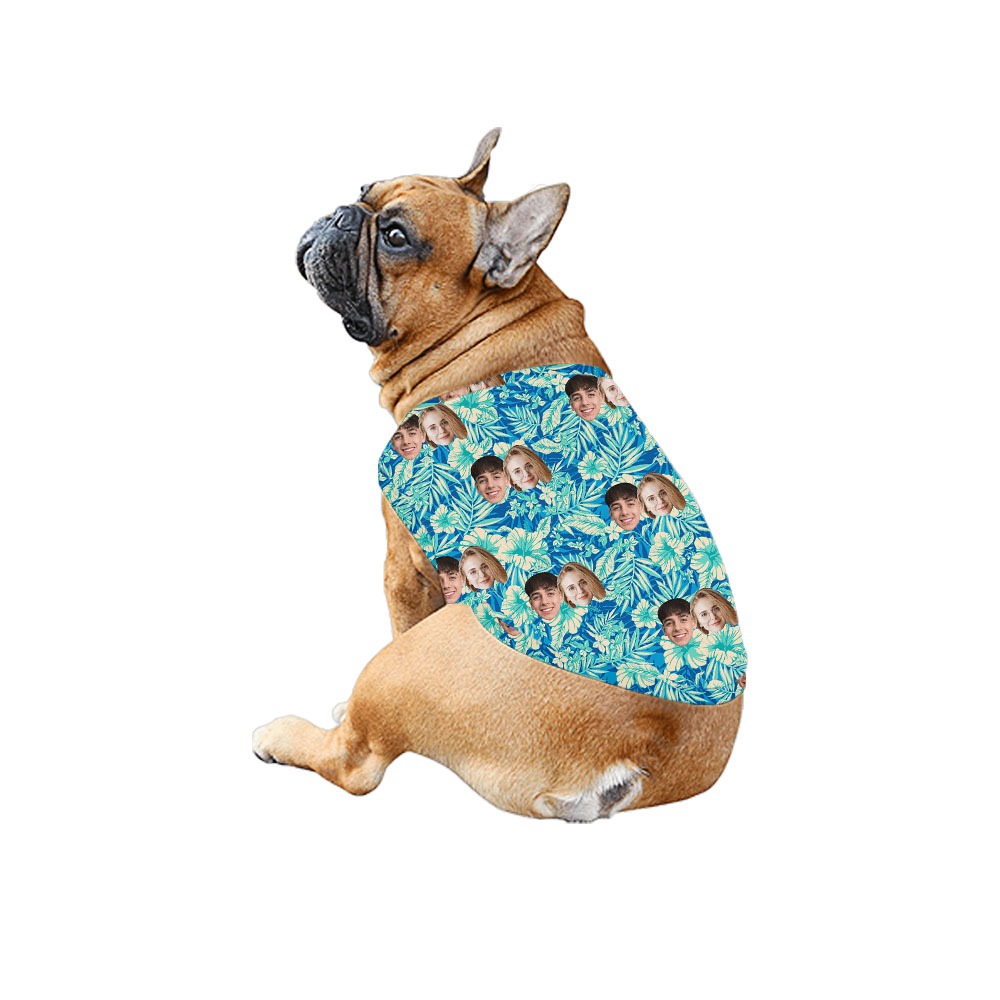 Custom Face Blue Family Hawaiian Matching Outfits