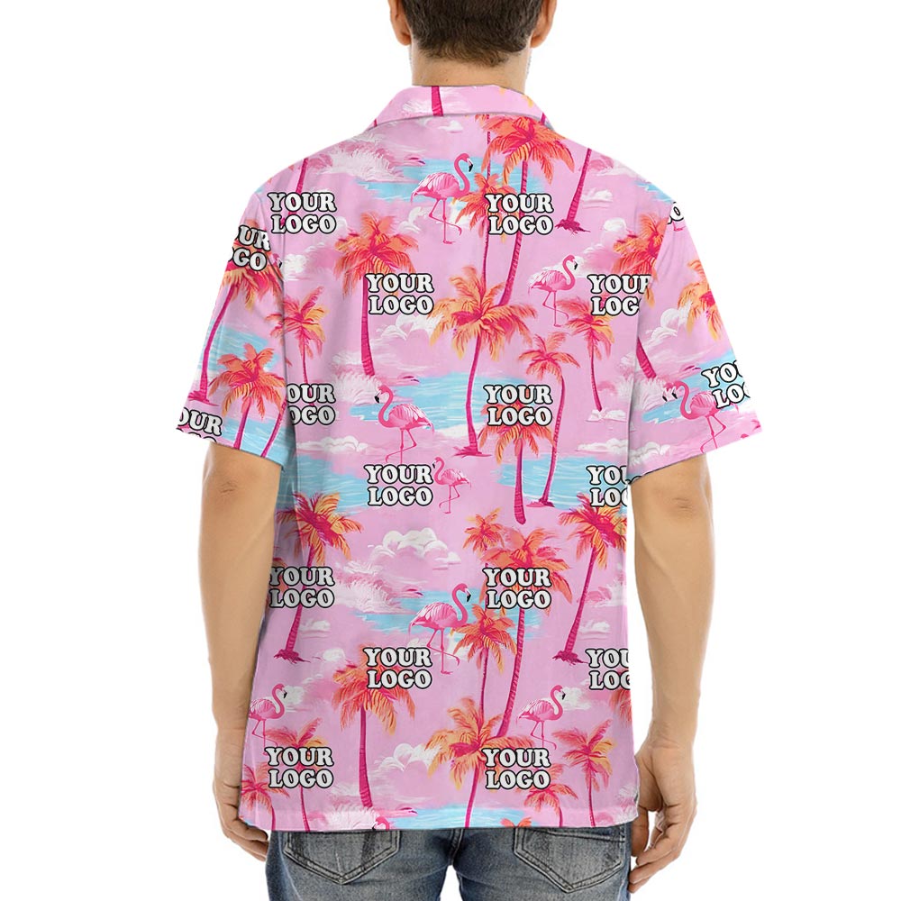 Pink Custom Aloha Shirts With Company Logo