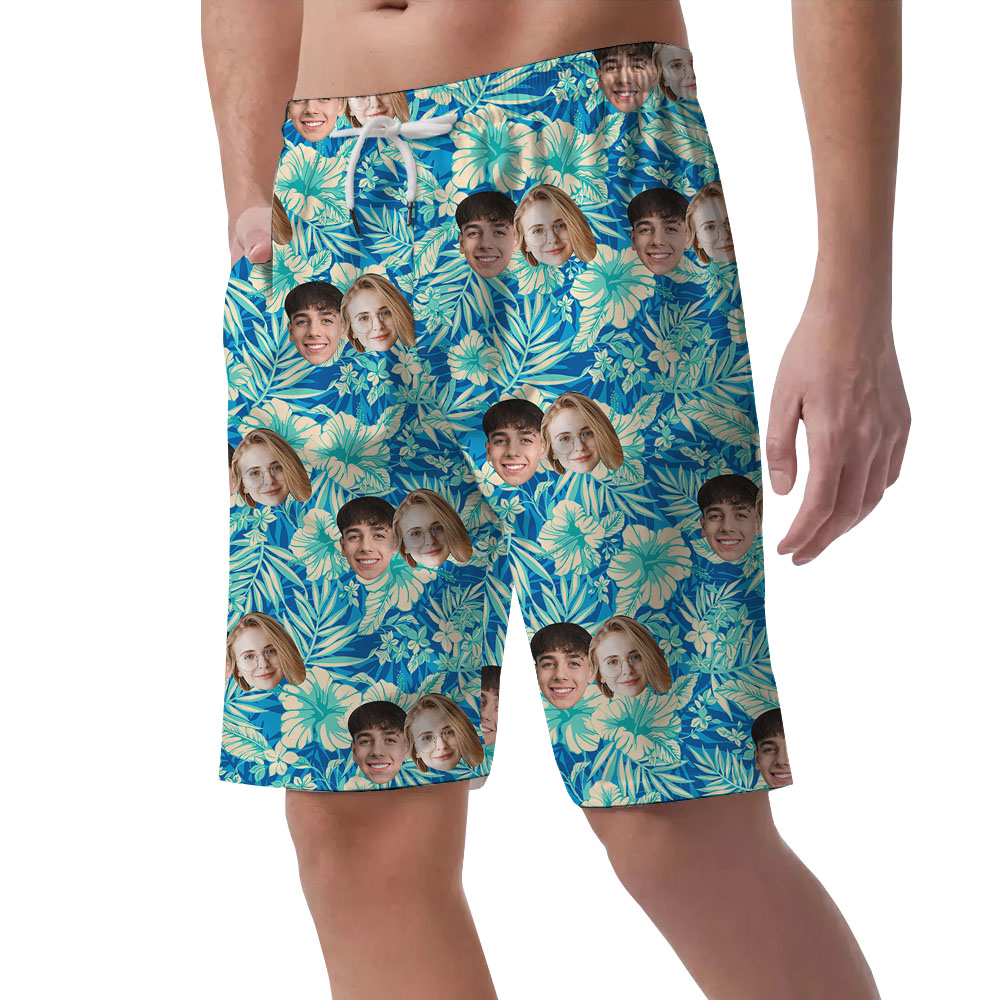 Personalized Face Hawaiian Shorts For Male