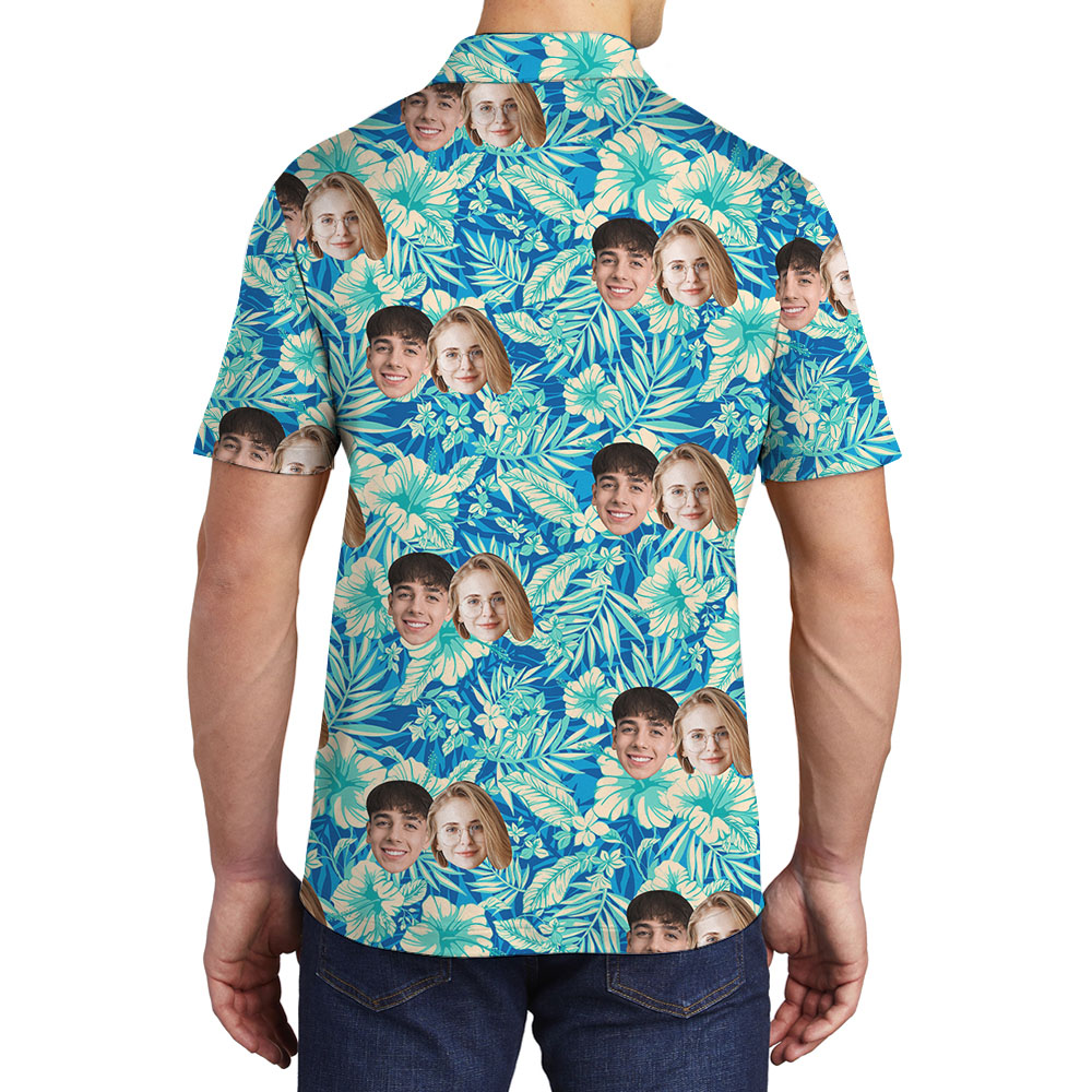 Funny Aloha Men's Golf Polo Shirt With Faces