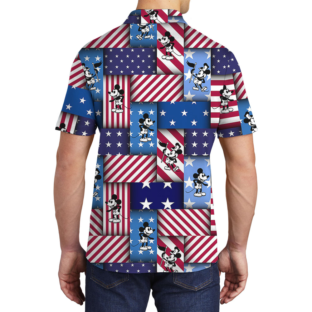 Patriotic Mickey Steamboat Willie Men's Polo Shirt