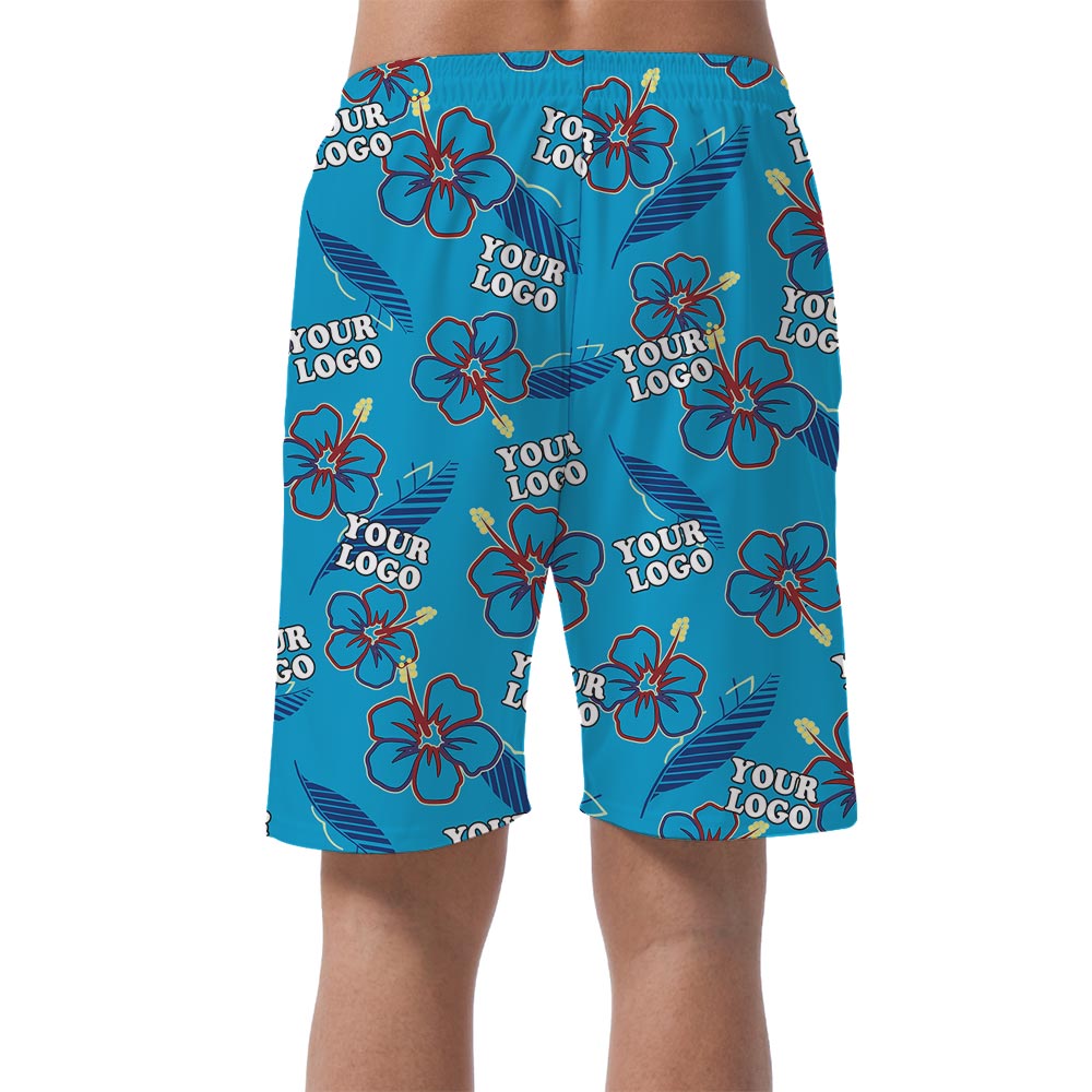 Custom Men's Floral Summer Shorts With Logo